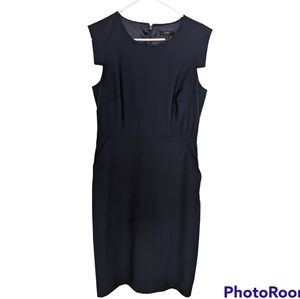 J. Crew blue cap sleeve pencil sheath dress with pockets size 8